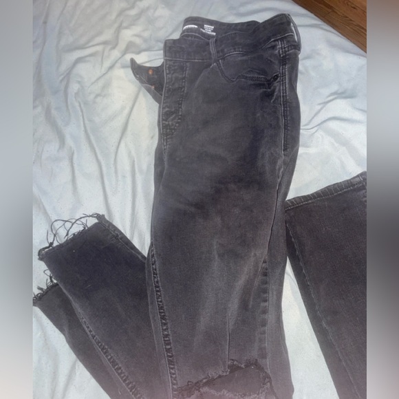 Old Navy Women's ROCKSTAR super skinny high rise black skinny Jeans distressed10 - Picture 2 of 6